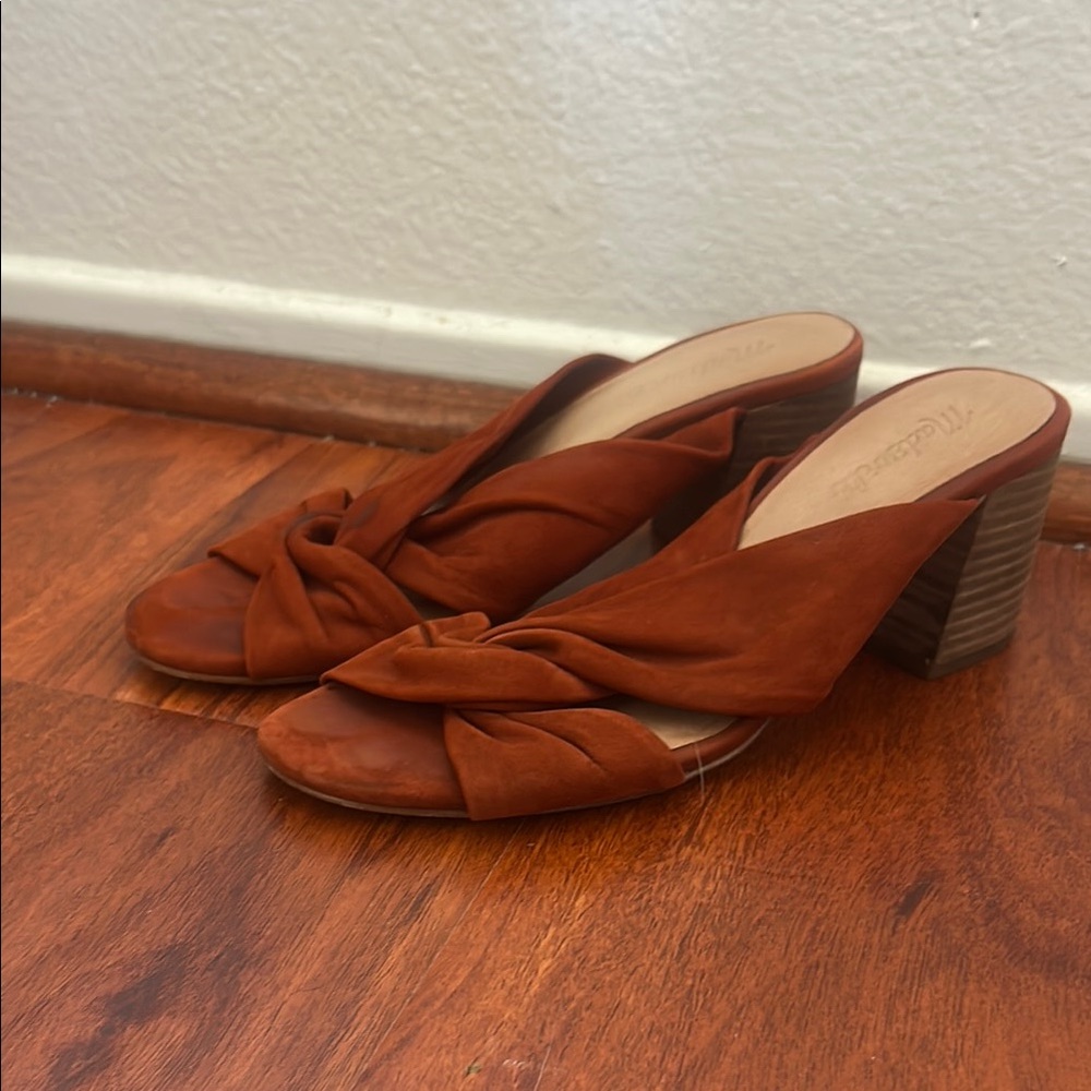 Madewell Brown Mules with Knotted Detail